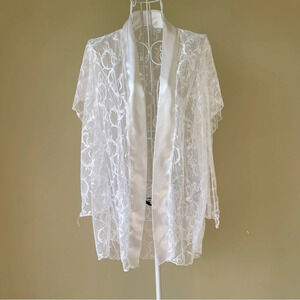 Vintage Fantasy Lingerie white mesh lace satin one size XS-L wedding sexy